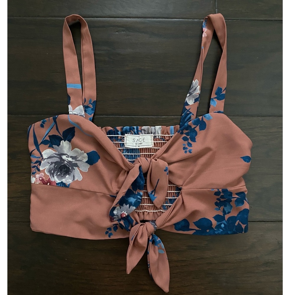 Blue Life Floral Crop Top